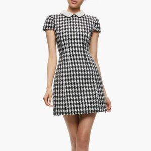 Alice + Olivia Velia Embellished Collar Tweed Mini Dress